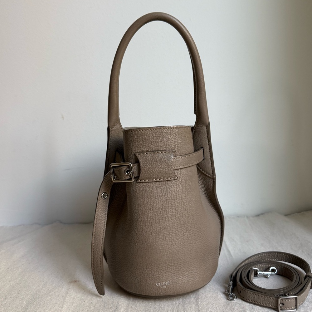 CELINE Big Bag Leather Crossbody Bag Greige - Very Good condition